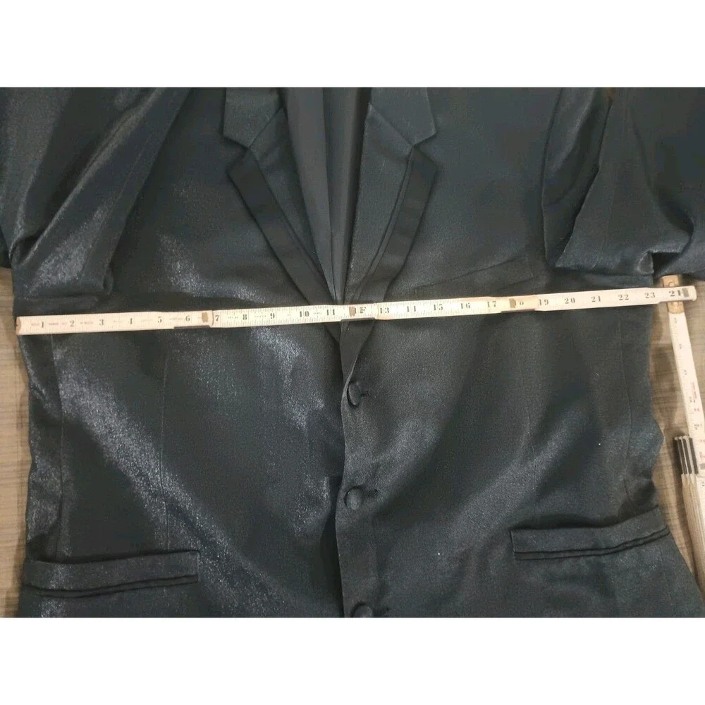 Men's Black Clairborne Tuxedo Jacket Glistens w/ Cloth Buttons